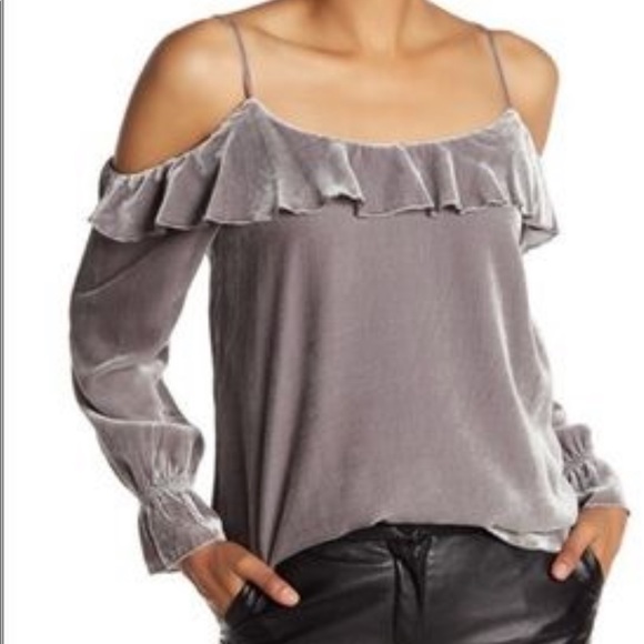 Joie Tops - Joie Alyse velvet cold shoulder top